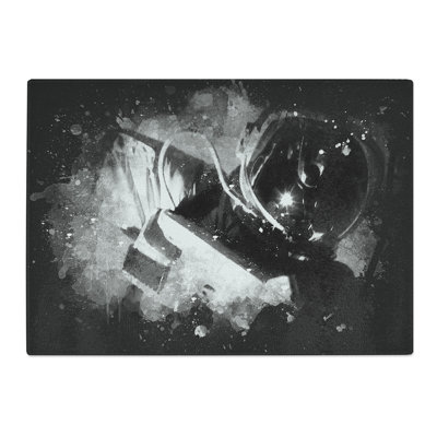 Tempered Glass an Astronaut in Zero Gravity Paint Splash Chopping Board