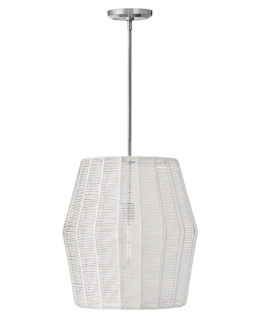 Ariza Single Light Dimmable Pendant, Polished Chrome, White