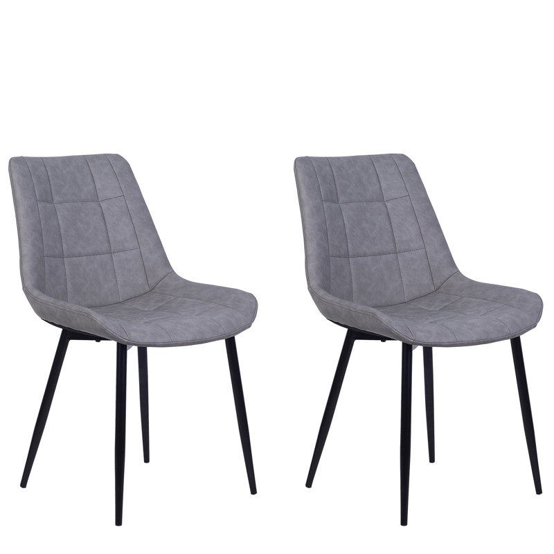Hundley 42cm H Upholstered Side Chair, Grey