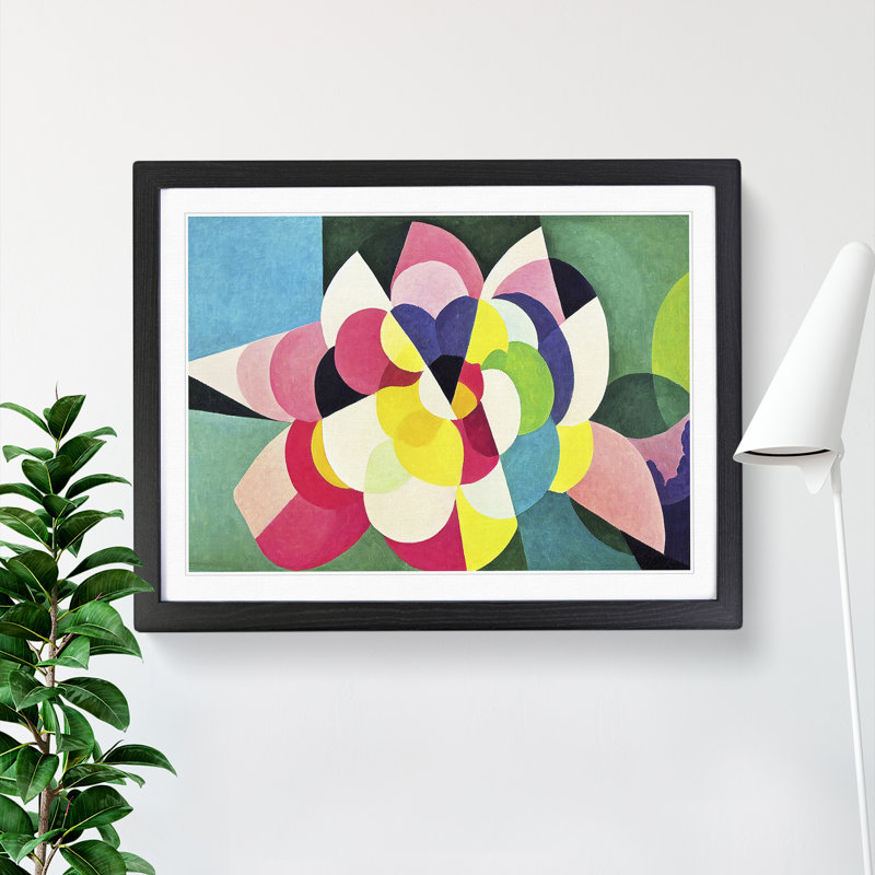 Hydrangea Flower Abstract Vol.2 1 Piece Single Picture Frame Painting, 46cm H x 64cm W x 2cm D, Black