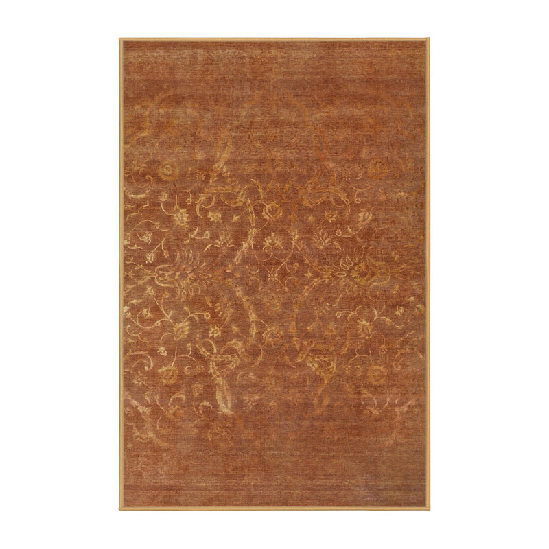 Tapis floral floral orange, Rectangle 7 pi x 9 pi