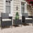 3-Piece Outdoor Bistro Set, PE Rattan Conversation Set with 2 Cushioned Chairs & Tempered Glass Table, All-Weather for Balcony/Patio-512608083-512608088