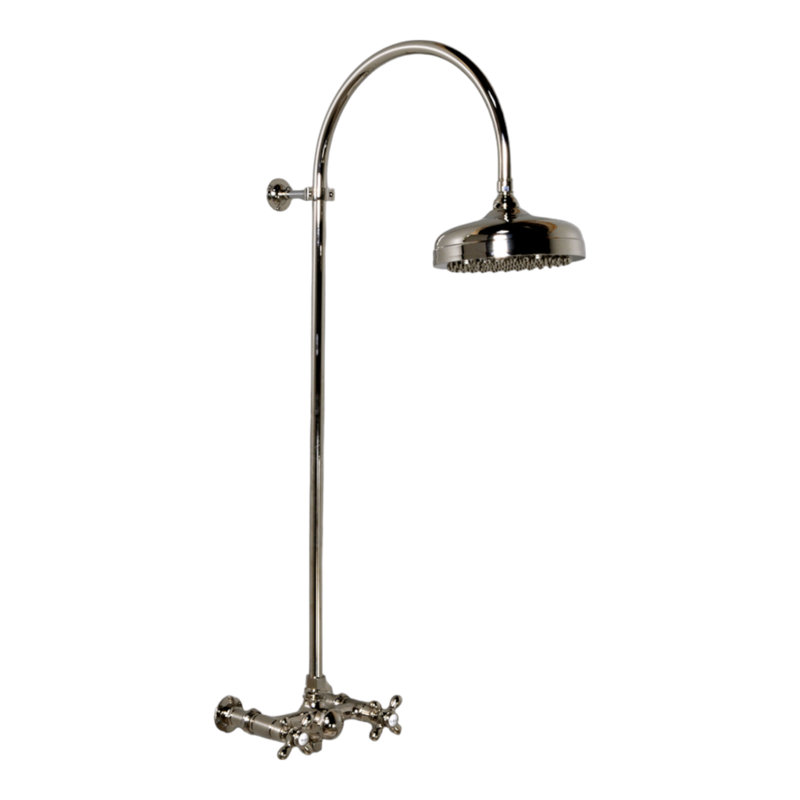 Exposed Shower System with Gooseneck Riser (P1093) by Strom Living, Chrome