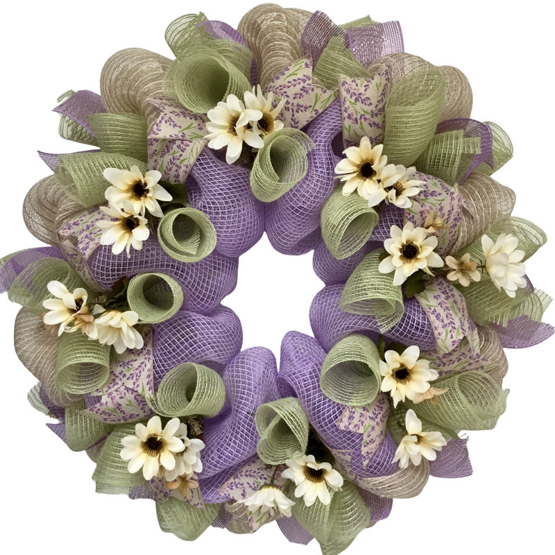Spring Wreath Lavender and Mint Floral