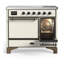 Cuisinière à induction 40 pouces avec 6 éléments à induction en blanc antique (garniture brunie) Majestic III Series-124828868-124828865