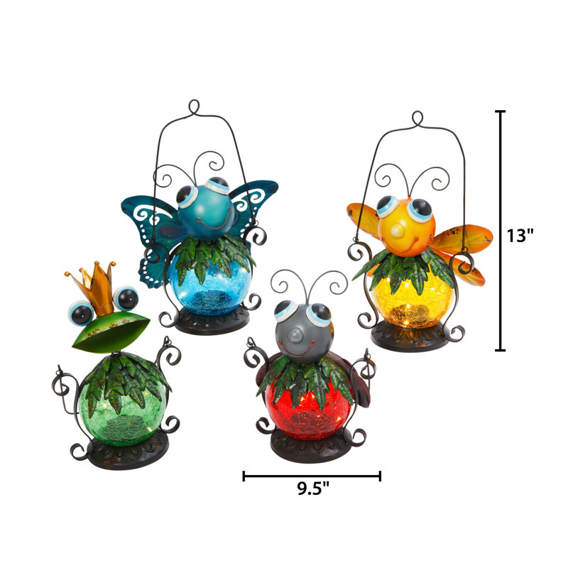 Ensemble de 4 lanternes de jardin solaires assorties 13 po