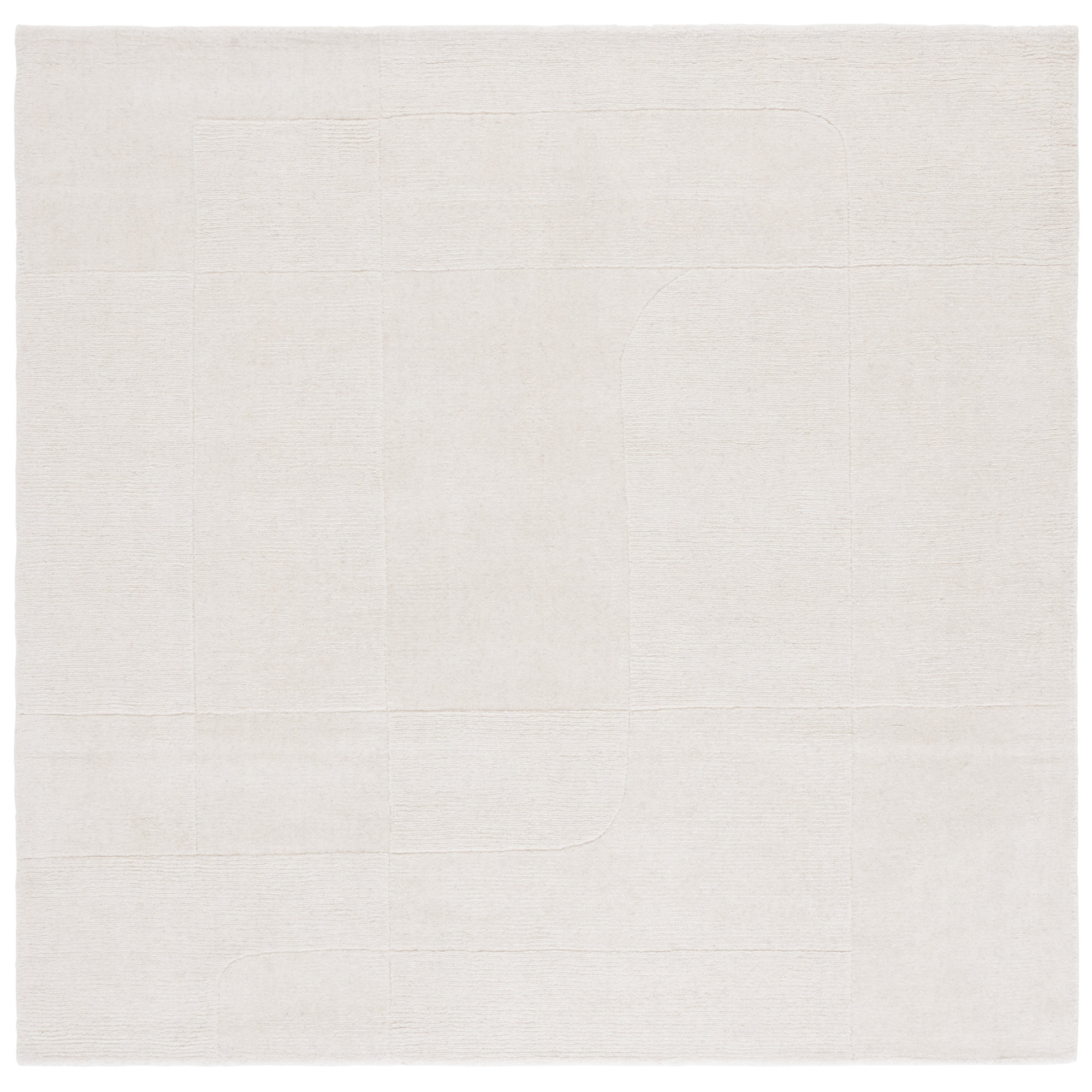 Kyrie Hand Loomed Ivory Rug, Square 6'