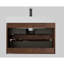 Meuble-lavabo mural en noyer de 30 po avec lavabo, grande vasque murale flottante pour salle de bain moderne Alice
