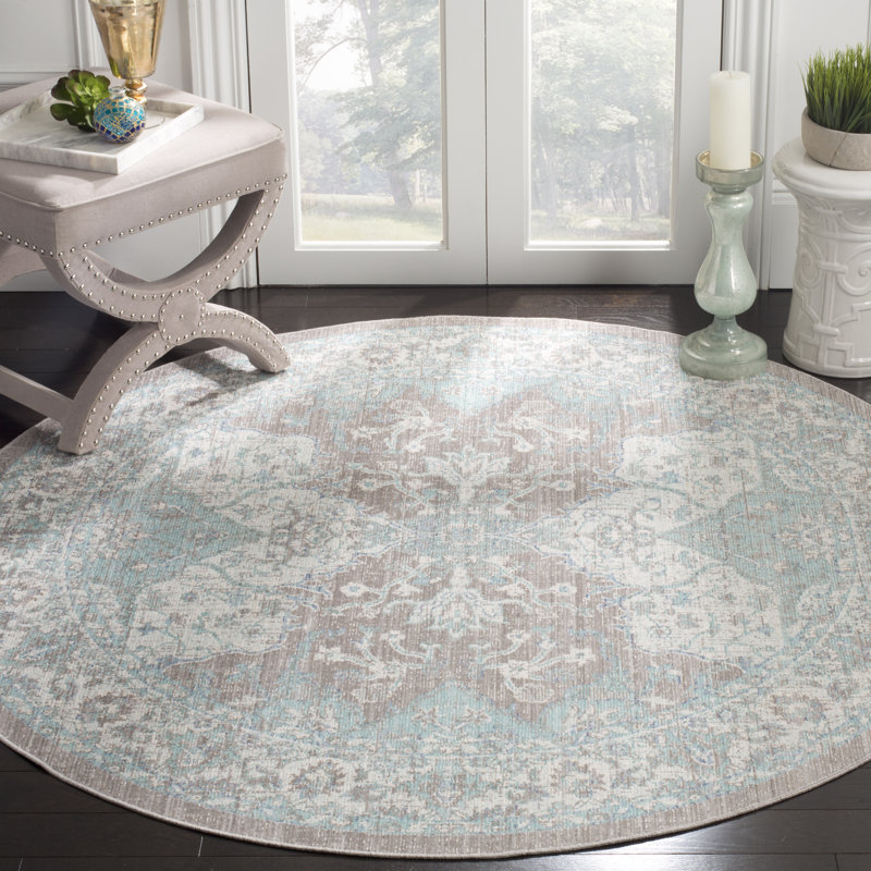 Chauncey Performance Oriental Rug, Round 6'