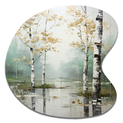 Barling - Unique Shape Tree Birch Metal Art, Asymmetrical Metal Wall Sculpture Print