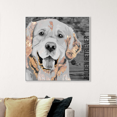 « love golden retriever », impression sur toile tendue