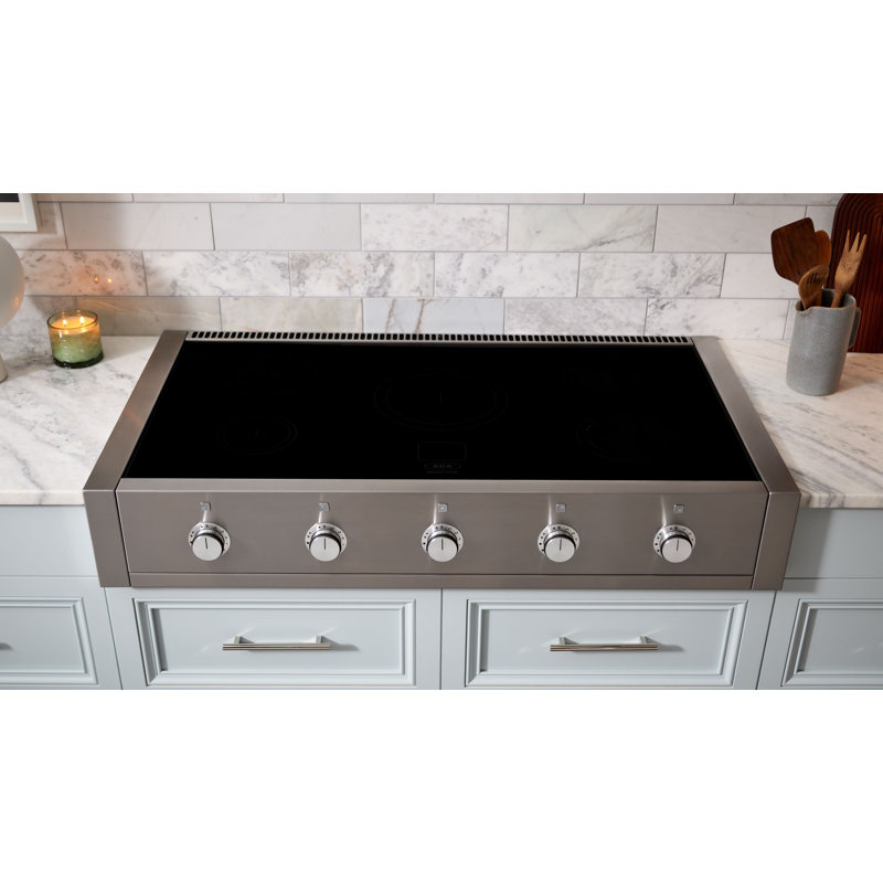 AGA Mercury 48"W. Induction Rangetop with Brushed Nickel Trim, Gloss Black