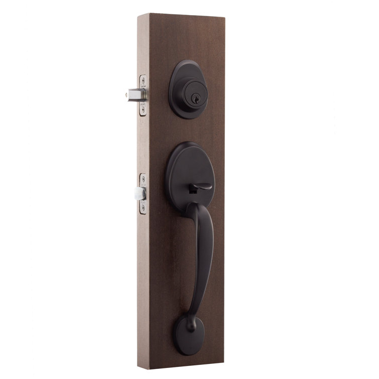 Copper Creek Handleset with Single Cylinder Deadbolt and Door Knob and Colonial Rosette