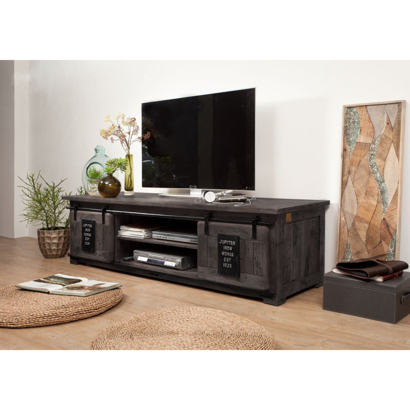 Railway Unfinished TV Stand for TVs up to 43", Grey