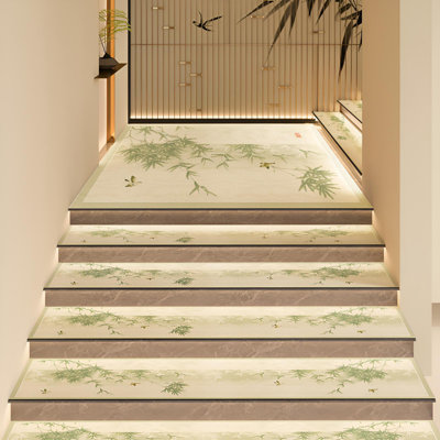 Tapis d'escalier anti-dérapant de luxe d'inspiration chinoise