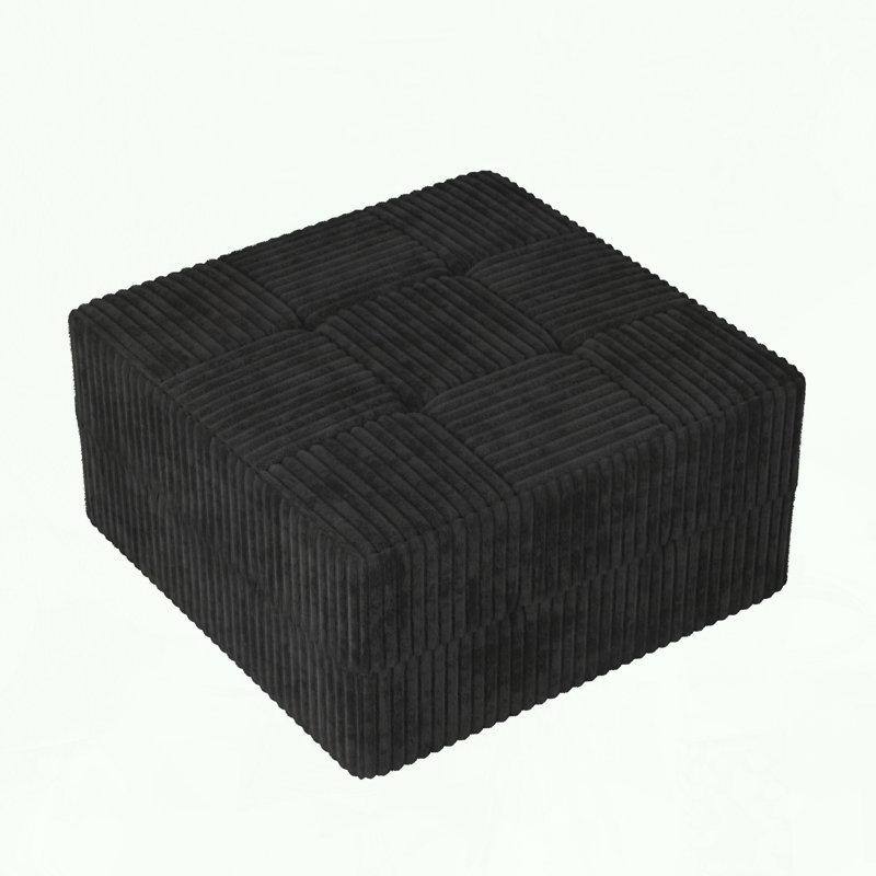 Canapé modulaire avec repose-pieds sans assemblage requis, Noir