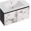 Meuble-lavabo mural flottant de 30 po avec lavabo en céramique et armoire à fermeture en douceur