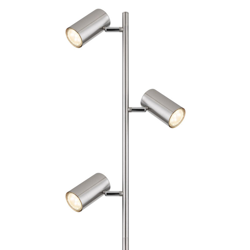 Raahil 154cm Traditional Floor Lamp, Nickel