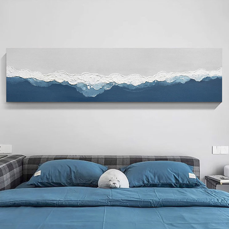 Art mural Mid-Century moderne en toile pour salon, H 63 po x l 16 po