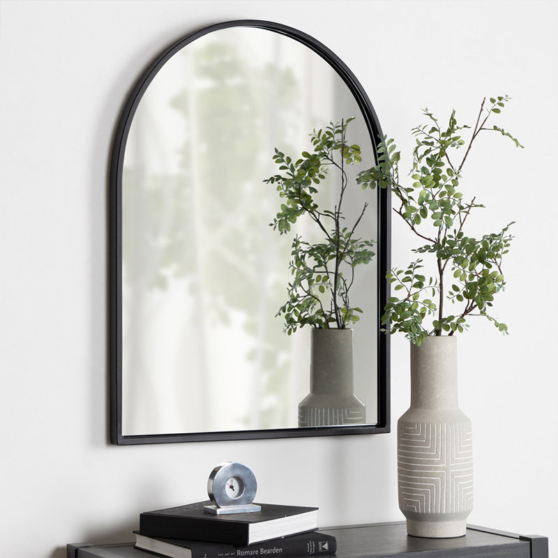 Mcfarren Metal Arch Wall Mirror, Matte Black
