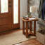 Petite table d'appoint carrée en bois de teck massif 14x14x17