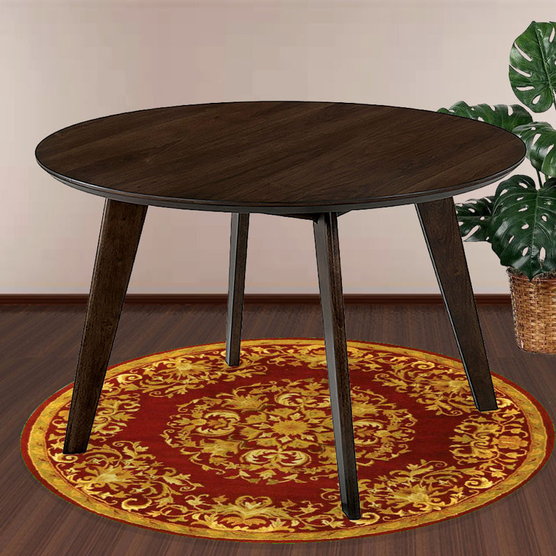 Ayanna Walnut Round Solid Wood Dining Table