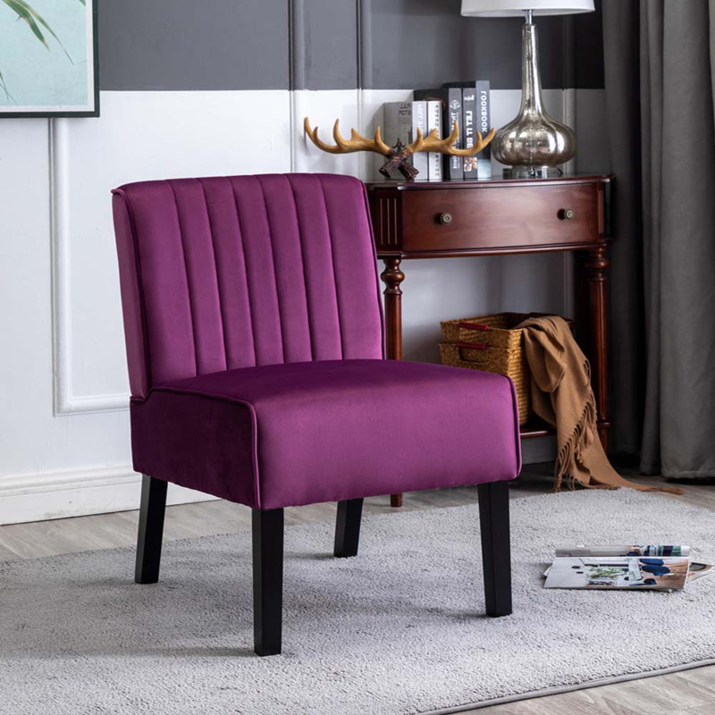 Ensemble de 2 chaises d'appoint Reese Mid Century Modern, Mauve