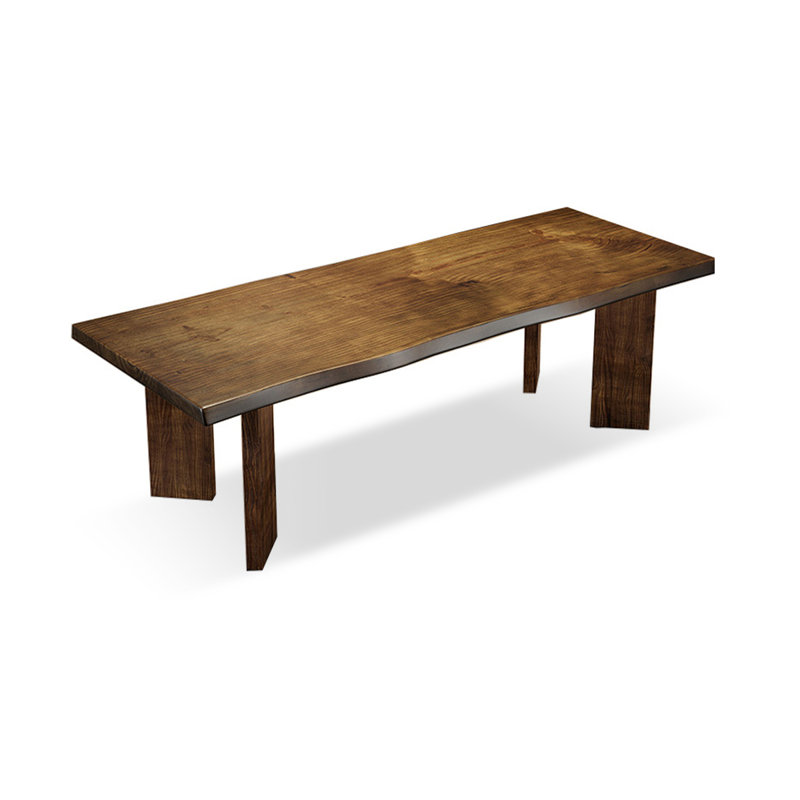 Table de salle à manger en bois massif noisette, H 29,53 po x L 78,74 po x l 35,43 po