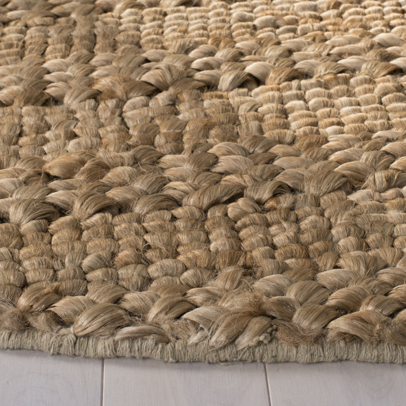 Concord Natural Fiber Hand Woven Jute/Cotton Striped Rug in Natural, Runner 2'3" x 12'