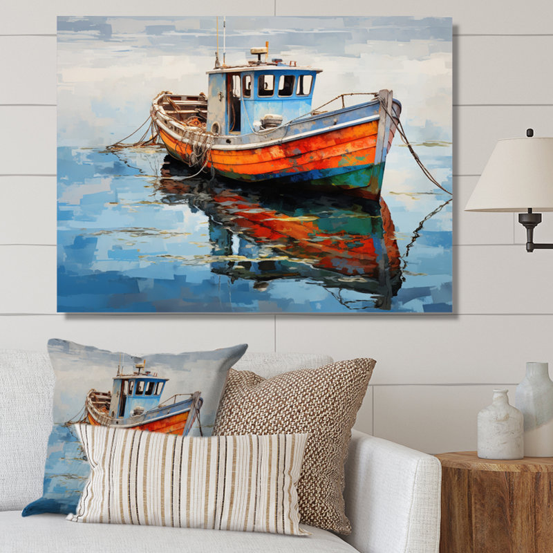 Mélodie de bateau de pêche I - Reproduction, Toile tendue, H 30 po x l 40 po x P 1,5 po