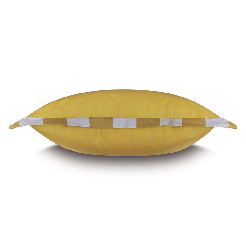 Wicking Flange Decorative Pillow In Oyster, Yellow