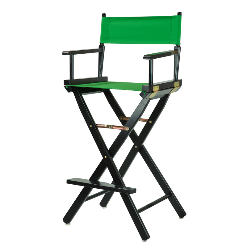 30" Folding Director Chair with Canvas, Green, Black