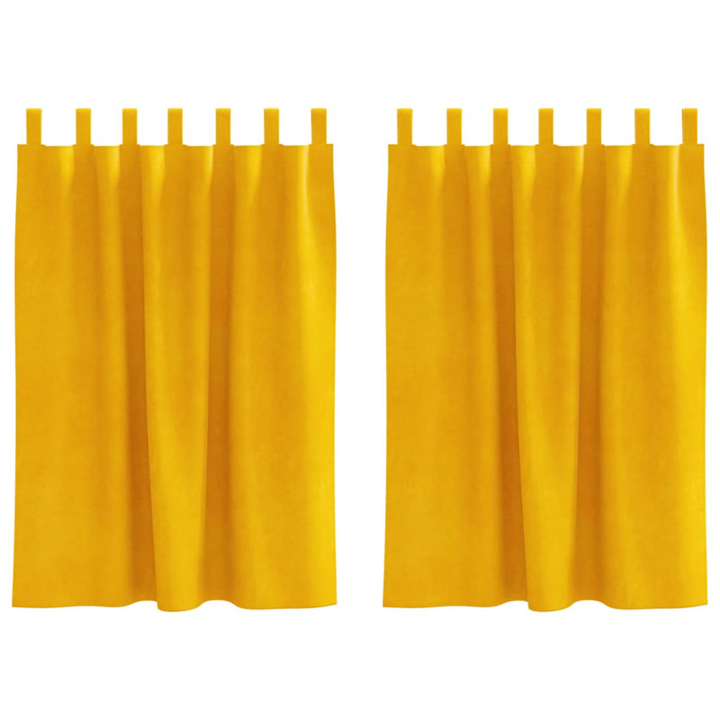 Curtains With Curtains 2 Pcs Polyester, Mustard, 141cm Width x 144cm Drop
