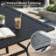 Square Metal Outdoor Picnic Table With Umbrella Hole , 94cm cm W 94cm cm D