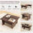  Modular Coffee Table Set of 2 L Shaped Center Tables for Home Office Apartment Brown-1436206505