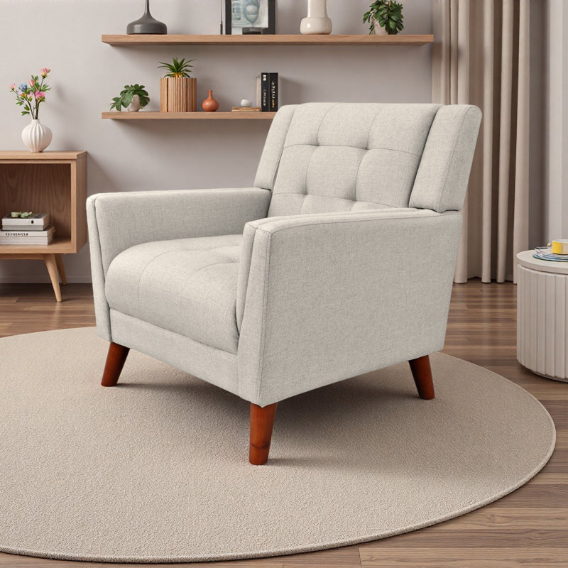 Fauteuil Mid-Century, Beige