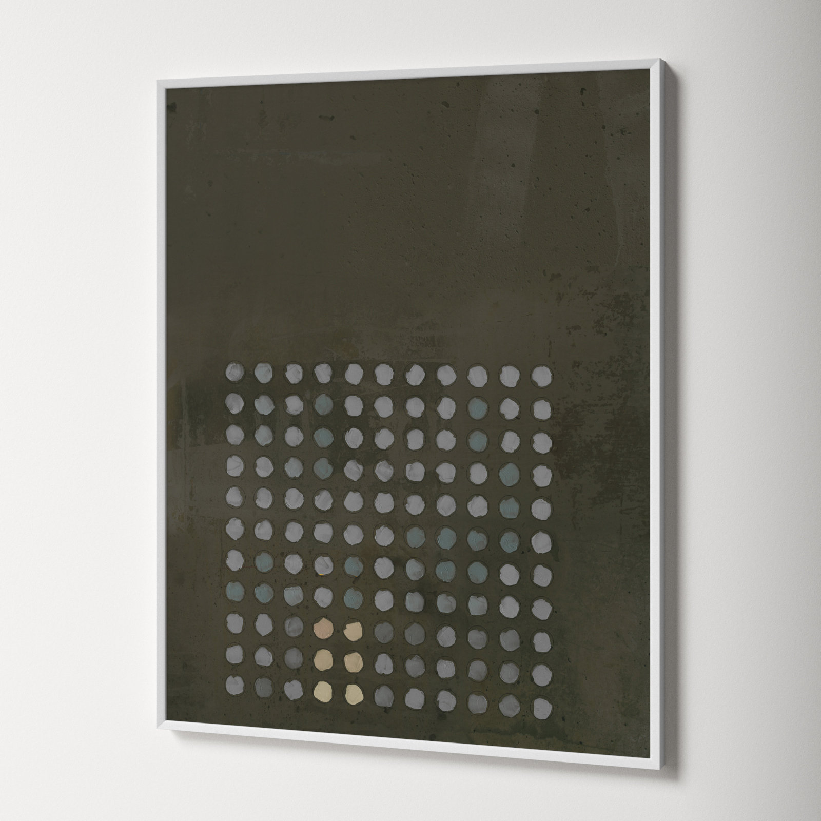 Circles in Squares "Circles in Squares 13" Print, 38" H x 30" W x 1.25" D, White