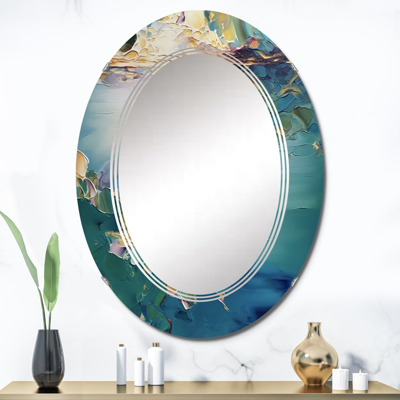 Aspendos - Miroir mural moderne ovale, 36 po x 24 po