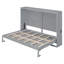 Lit escamotable double pleine grandeur, gris
