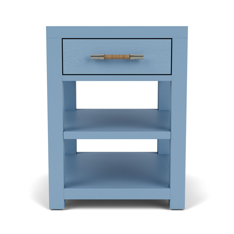 Kishia Blue Rectangular End Table, Blue