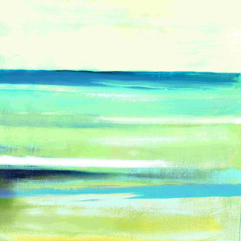 Océan frais abstrait 2, H 36 po x l 36 po