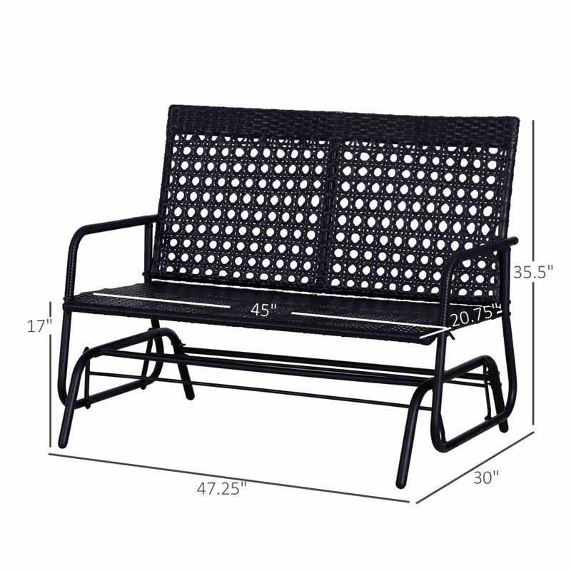 Ergonomic High-Back Wicker Glider