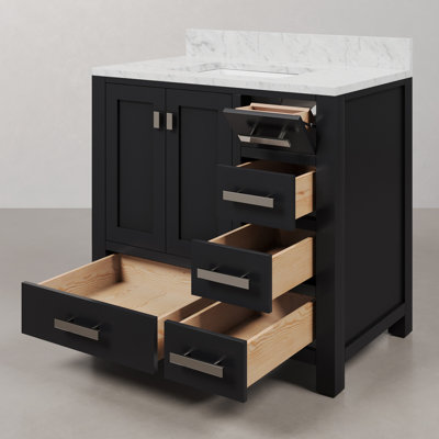 Steve 36'' Single Bathroom Vanity with Marble Top