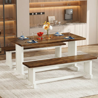 Chakelia Dining Table Set with Benches