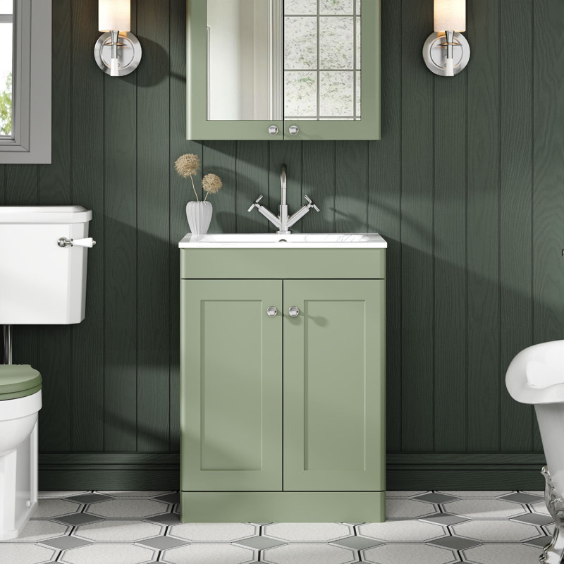Classique Bathroom Vanity, Satin Green, 61 cm W