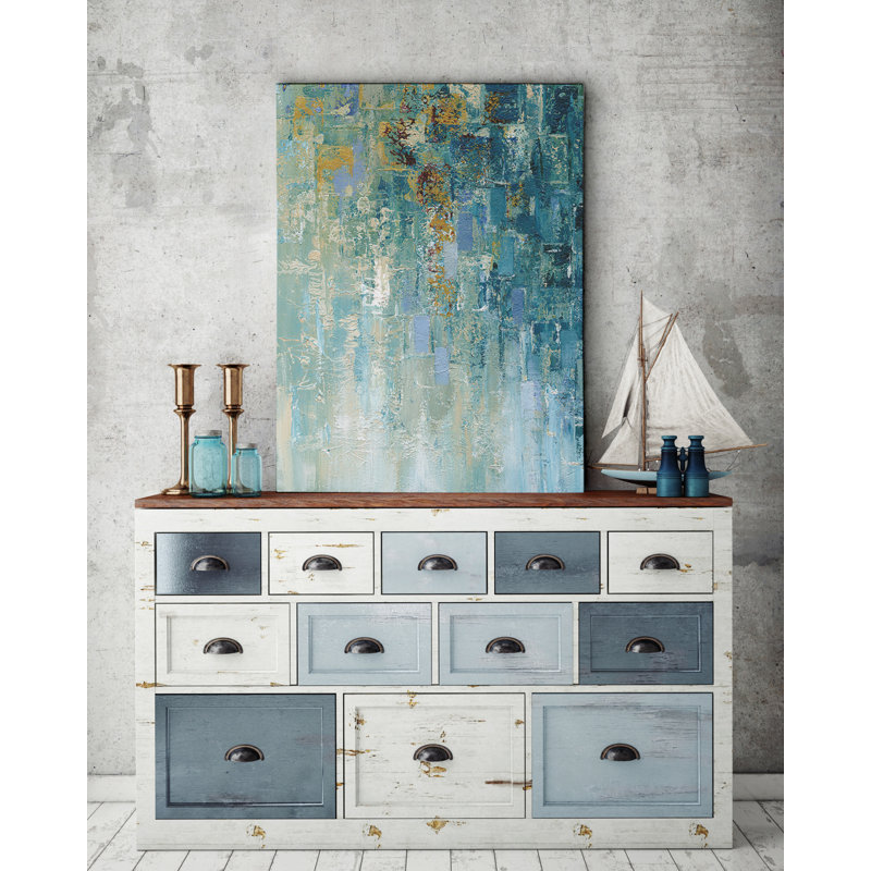 « i love the rain details i », reproduction de peinture à l’acrylique sur toile tendue, H 24 po x l 32 po x P 1,5 po