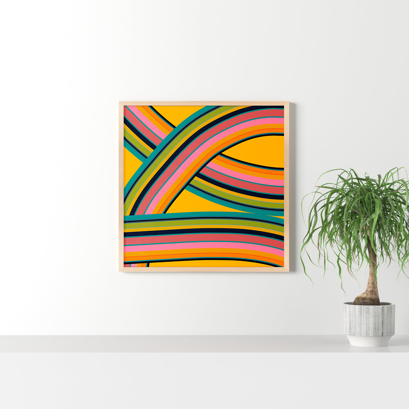 Twist Series I "Fiesta Twist" Print, Brown, 30" H x 30" W x 1.25" D