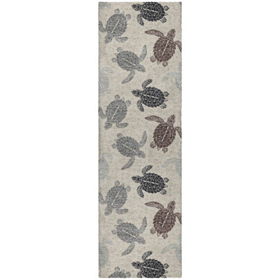 Premium Machine Washable Dream Shag ADS192 Turtles Rug