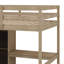 Lit mezzanine double en bois avec garde-robe, bureau, tablettes de rangement et tiroirs-1666404971