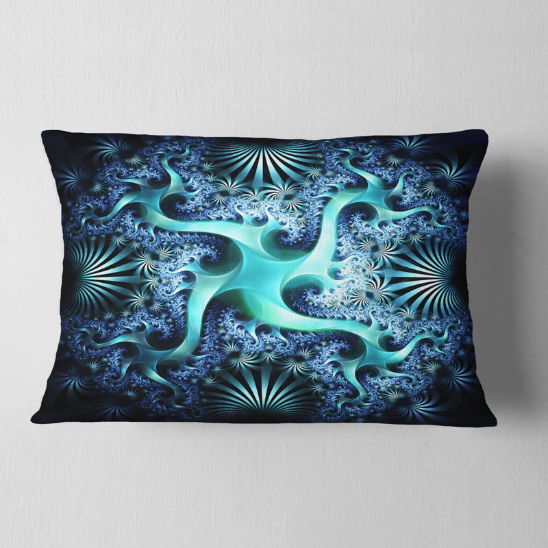 Coussin lombaire abstrait, Aqua / bleu